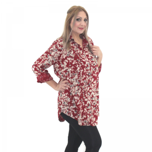 Πουκάμισο Φλοράλ Κόκκινο 267