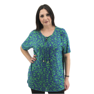 Γυναικεία Μπλούζα Μπλε Με Σχέδια 006