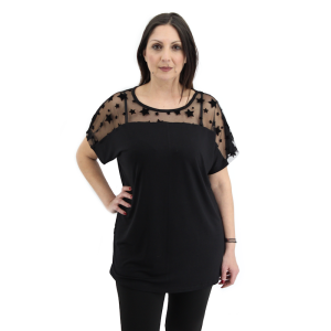 Γυναικεία Μπλούζα Διαφάνεια Σχεδιο Αστεράκια 010