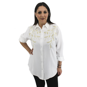 Γυναικείο Πουκάμισο Με Κέντιμα Πέρλες 021