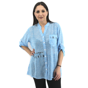 Γυναικείο Πουκάμισο Γαλάζιο Μουσελίνα 024